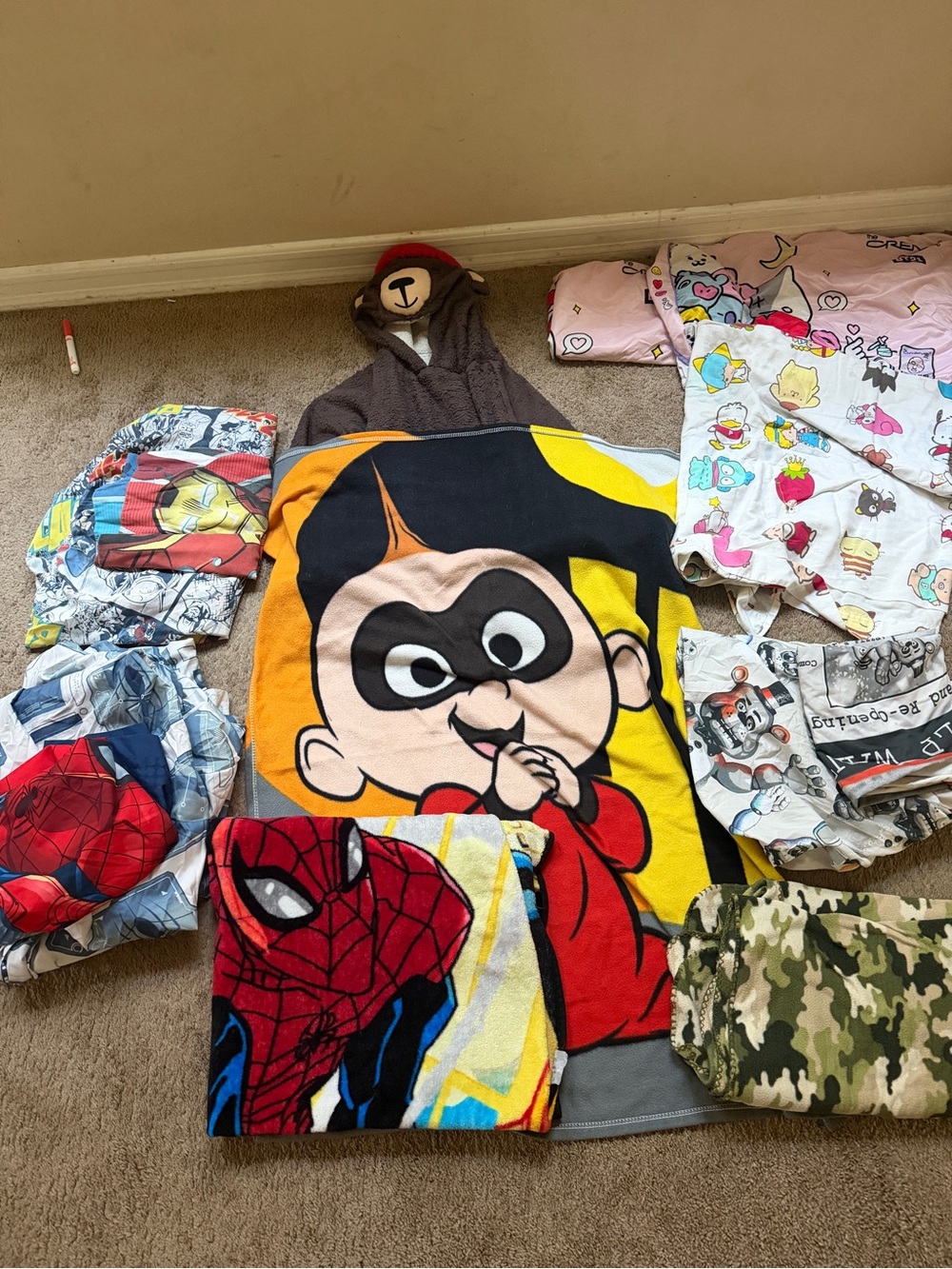 Kids character various bedding bundle